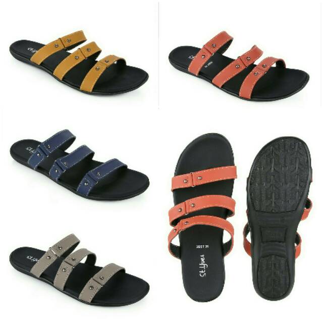  St  Yves  Three Ban Sandal  Wanita  Shopee Indonesia