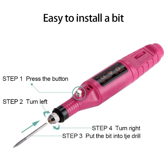 Electric Nail Drill Grinding Manicure Machine Mesin Kikir Amplas Kuku Listrik Nail Art Pen Pedicure