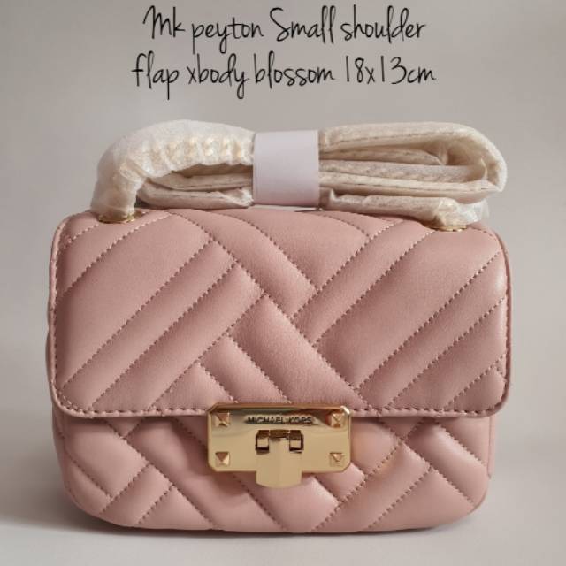 Tas MK Original - Michael Kors Peyton Small Shoulder Flap crossbody pink blossom