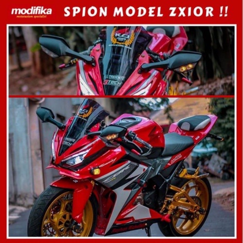 BISA COD !! Kaca Spion Model Ninja Kawasaki ZX10R Plus Sein Led Universal Motor Moge Zx 10r R25 R15 CBR150R ZX636 R6250FI CBR Zx 10 R RR XMAX NMAX ADV PCX BYSON TIGER MEGA PRO SEPION + LAMPU SEN CBR 250 Ducati V4R TERMURAH MURAH PREMIUM ORIGINAL