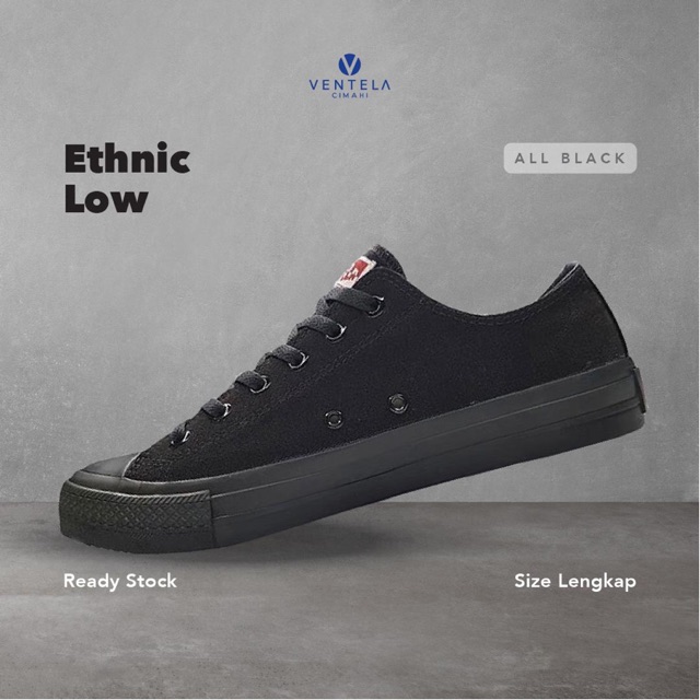 Ventela Ethnic Low All Black