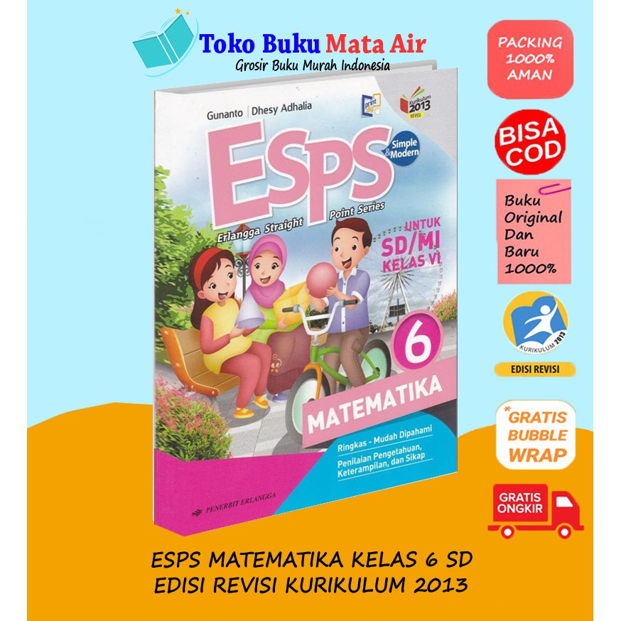 Jual Esps Matematika 6 Untuk Sd Mi Kelas Vi K13n Erlangga Indonesia Shopee Indonesia