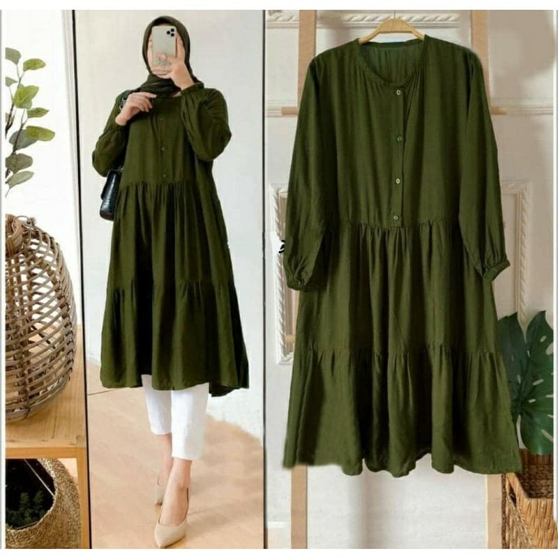 Tunik katun rayon wiza Atasan wanita muslim Size M L XL Atasan Muslim busui Syari