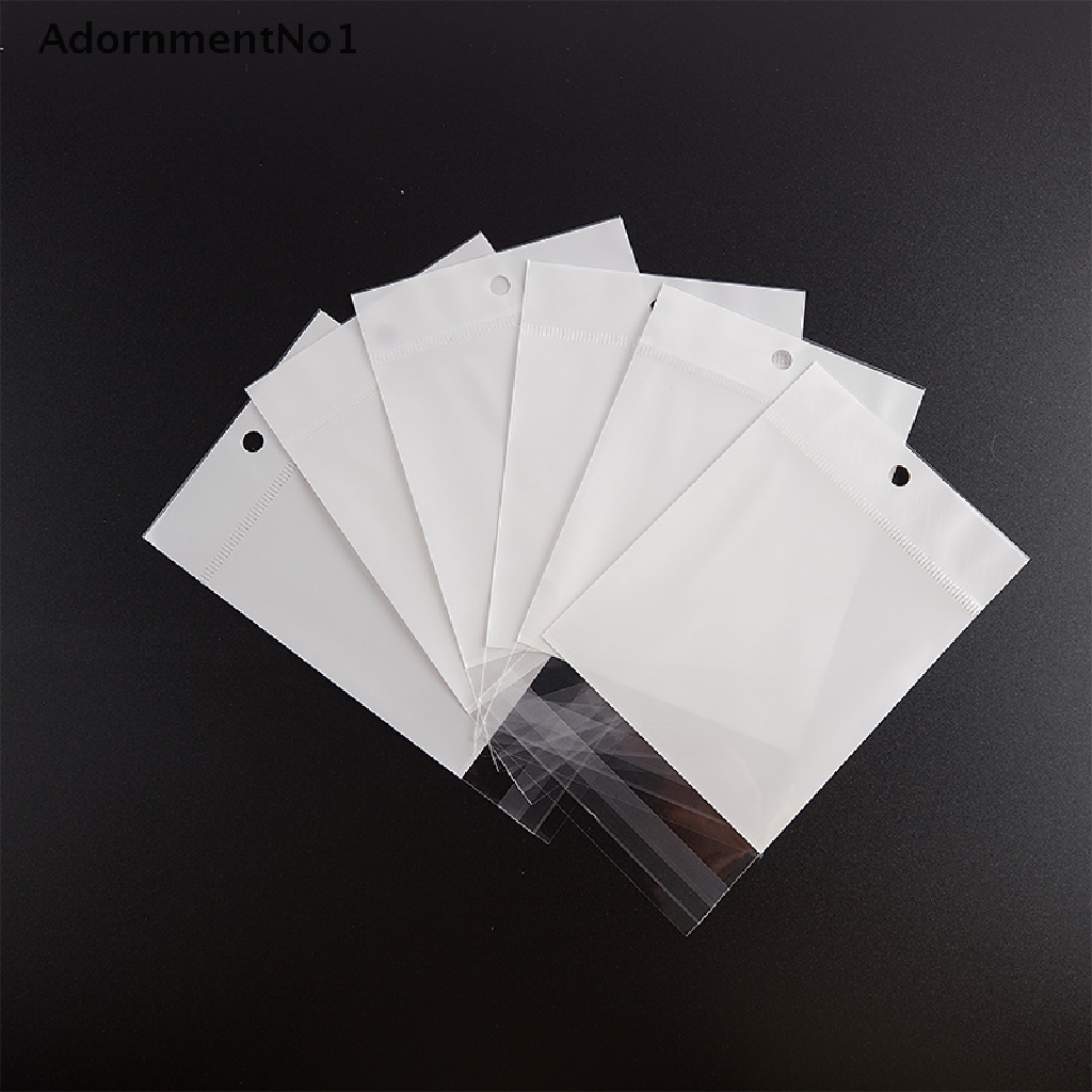 (AdornmentNo1) 50pcs Kantong Plastik Cellophane Putih Dengan Segel Untuk Perhiasan DIY