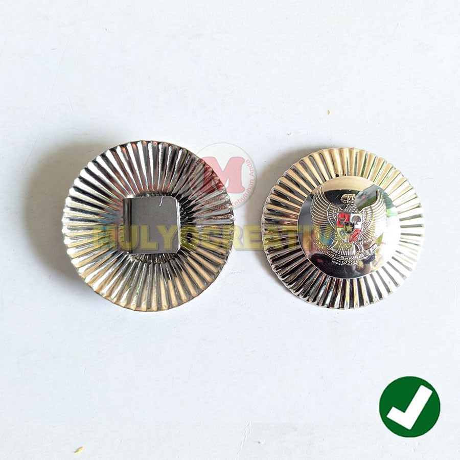 Tanda Jabatan Lurah Warna Silver Jengkolan Lurah Magnet 5.5 Cm