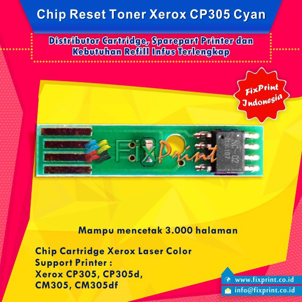 Chip Toner Catridge Fuji Xerox CP305 CP305d CM305 CM305df Cyan Murah