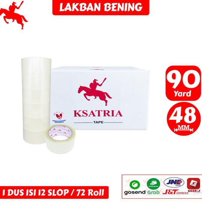 

Lakban Bening Ksatria Tape 90 Yard (1 Dus) Leovivi96Out