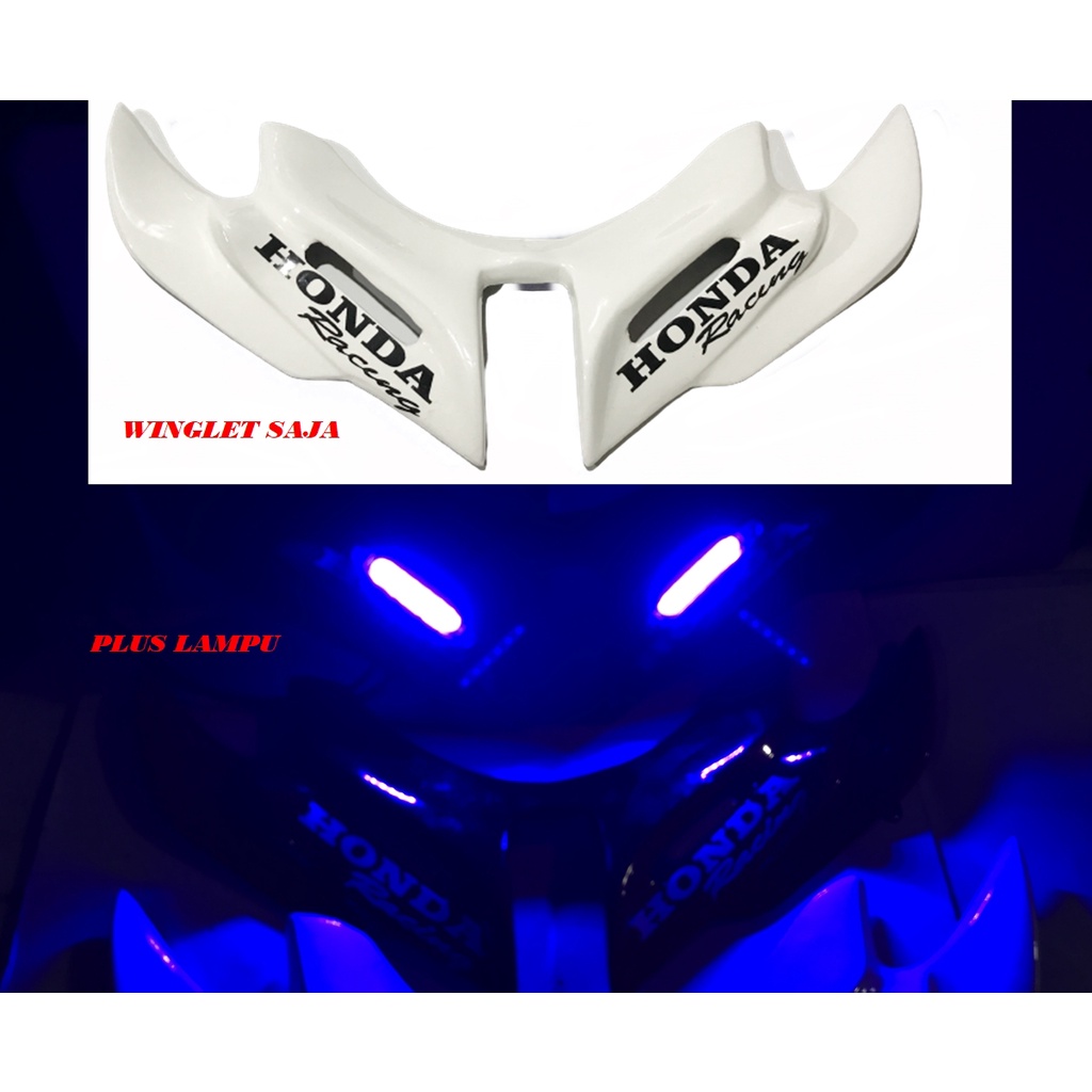 WINGLET VARIO 160CC MODEL V2 PLUS LAMPU WINGLET HONDA VARIO 160CC PLUS LAMPU LED/NON LAMPU LED BAHAN FIBER