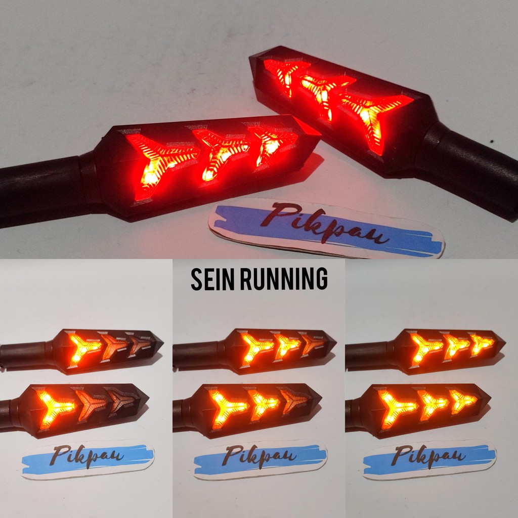 Lampu Motor Sein Panah Universal LED Sen Running Model Panah Terdapat 3 Warna