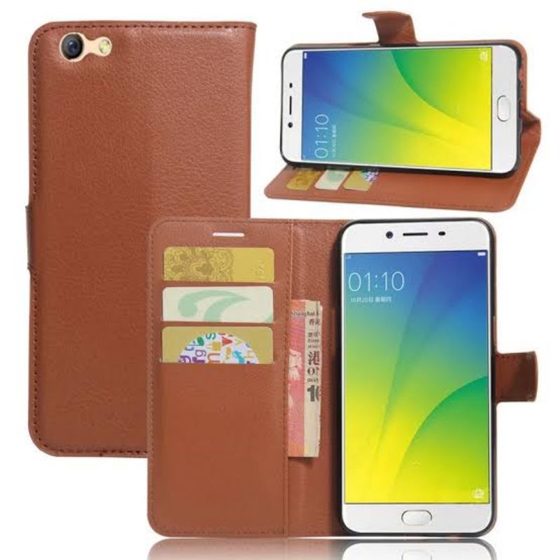 Oppo F1 F1f A35 F3 F3+ Plus Find X3 /Pro Flip Cover Sarung Dompet Buku Kulit Shock Proof TPU Standin