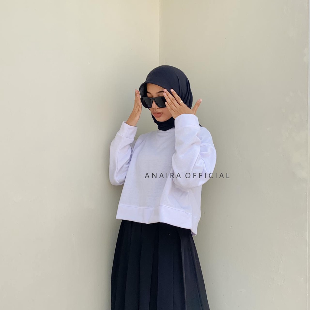 SWEATER BASIC CROP OVERSIZE WANITA