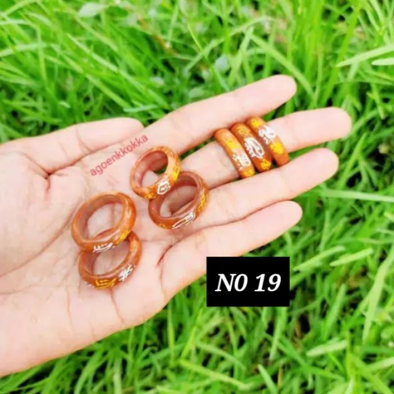 Cincin ukir coklat ukuran 19 kokka kaukah