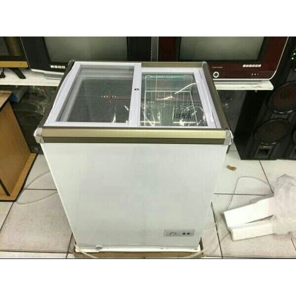 RSA CHEST FREEZER PINTU GESER  KACA 100 LITER BEKASI XS 110 