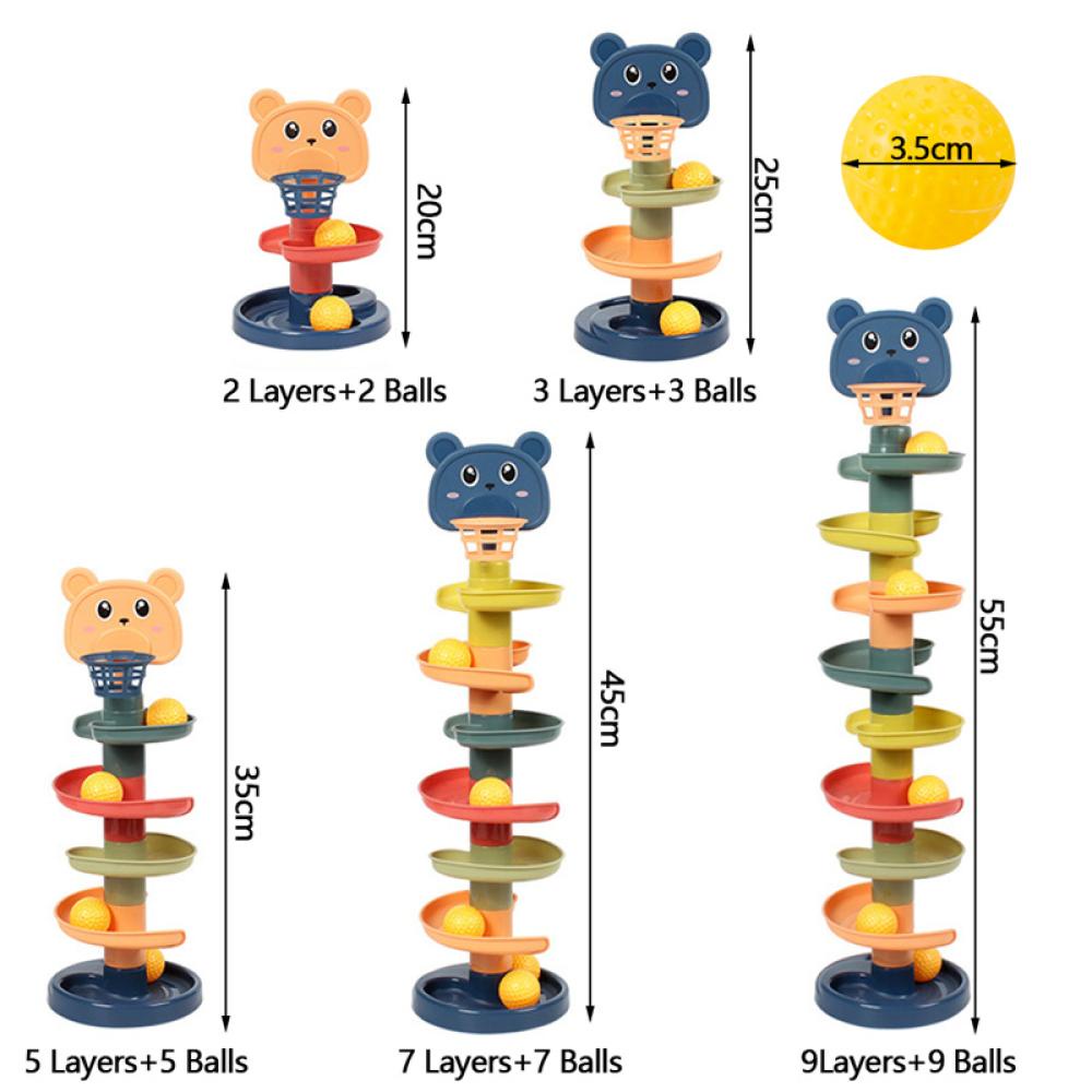 Timekey F1G2 Mainan Edukasi Dini Bayi / Anak 0-3 Tahun Rakitan Menara Lintasan Bola Geser