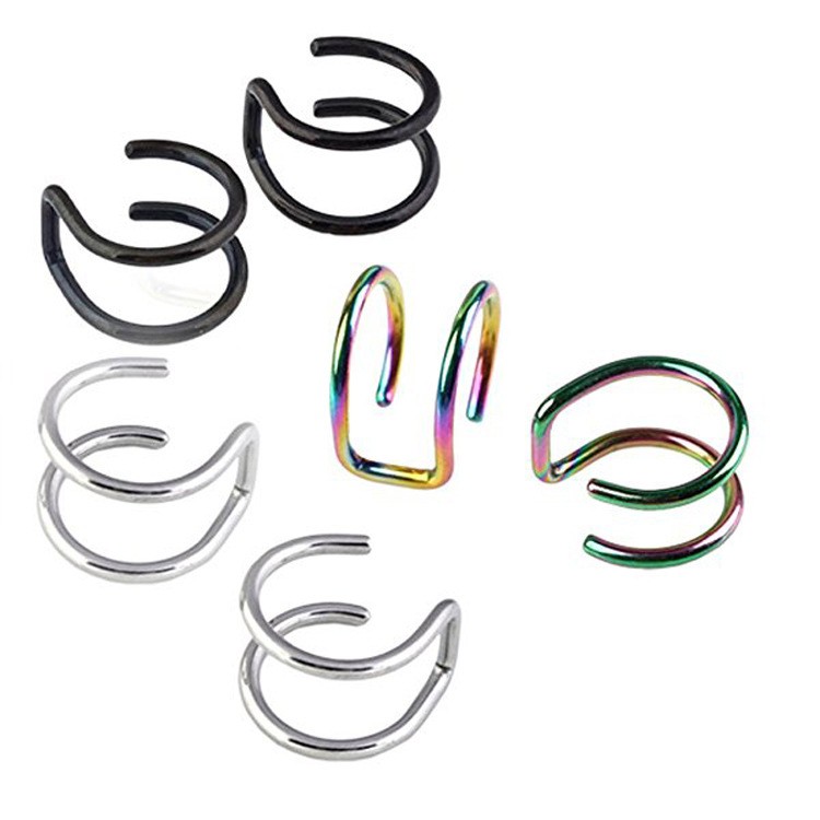 [1 PCS] Fashion Stainless Steel Klip Telinga / Anting Pria Wanita Model Klip On Cuff