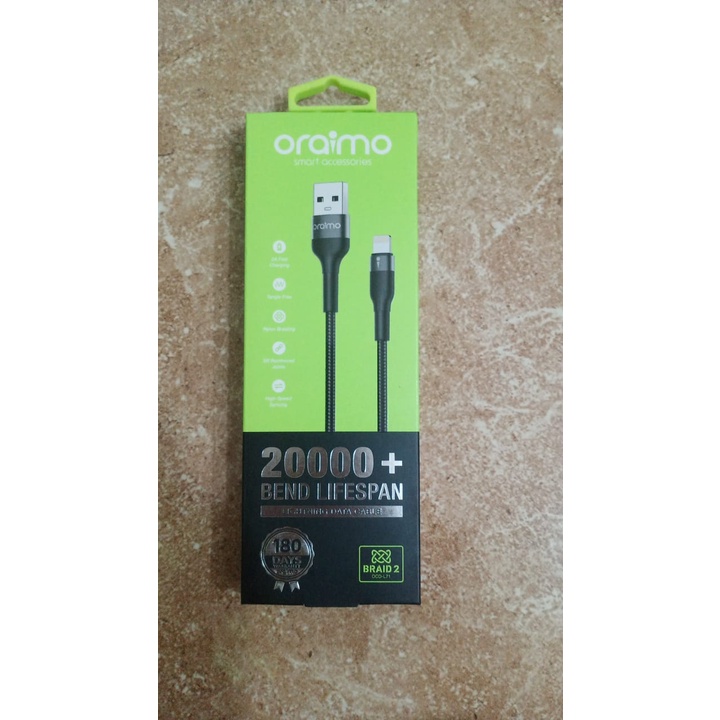 Oraimo Kabel Data Iphone Lightning Fast Charging USB Cable Data Charger 1 meter OCD-L71
