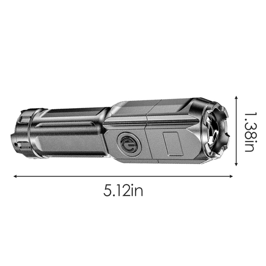 Lampu Cahaya Yang Kuat Senter Fokus Cahaya Terang Isi Ulang USB/ Senter Rumah Portabel Luar Ruangan, Yang Biasa Digunakan