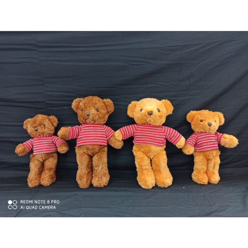 Boneka mainan anak dewasa lucu menggemaskanBoneka beruang ted kombinasi dengan kaos belang, teddy be