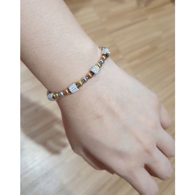 Gelang Titanium  Asli Model Serut Premium Quality Anti karat Anti alergi Stainless steel ori Y2