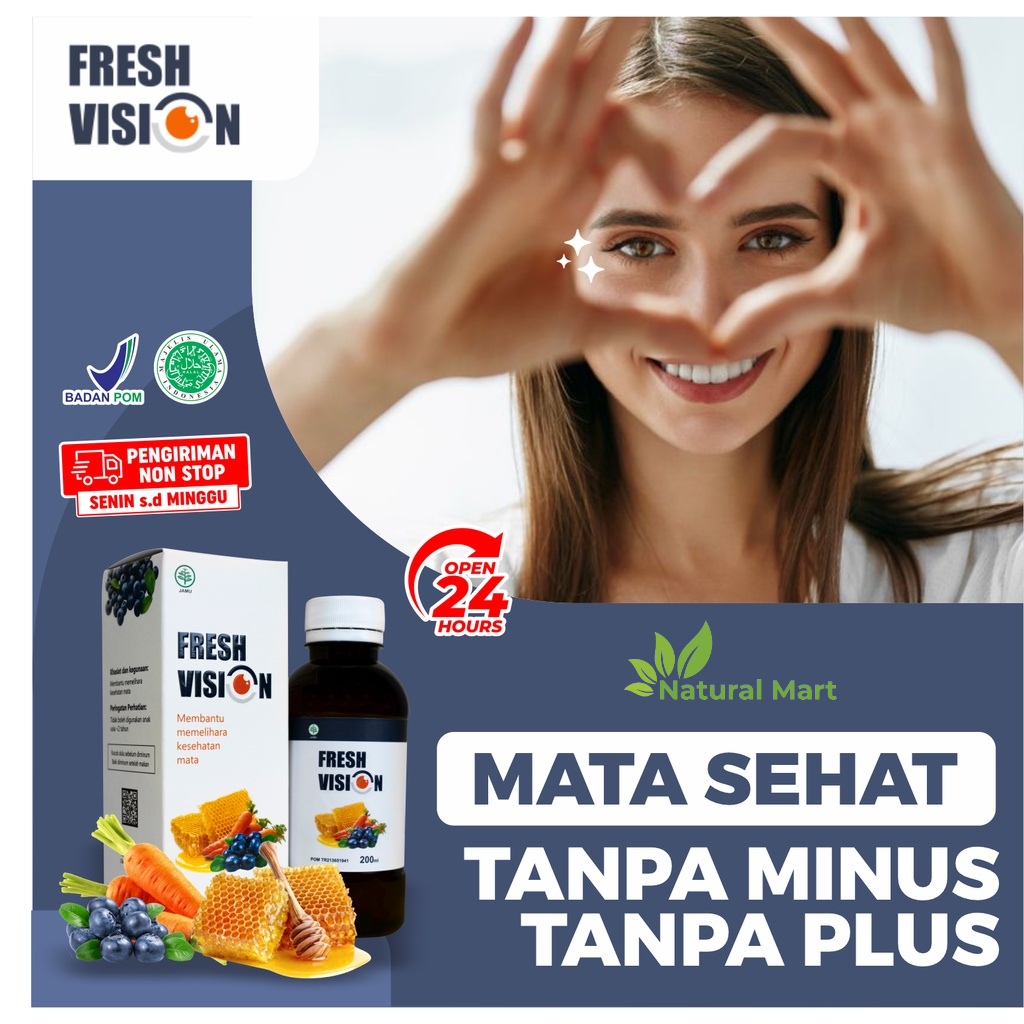 Madu Fresh Vision - Suplemen Kurangi Mata Minus Mines Pandangan Buram Kabur Atasi Masalah Kesehatan Mata Perih Kering Glukoma Glaukoma Katarak