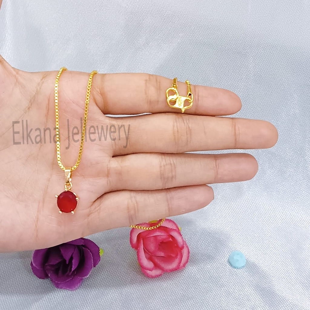 KALUNG PERMATA ZIRCON warna Perhiasan super berkelas fashion korea anti karat dan anti luntur