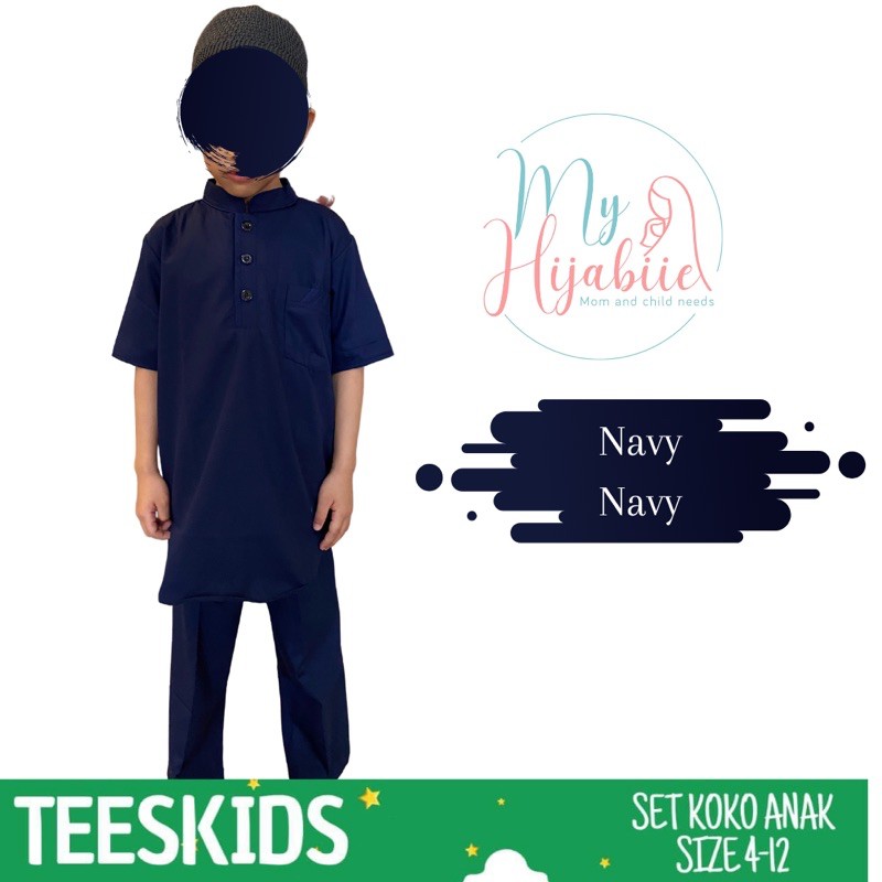 Koko Teeskids Anak Laki Laki Kurta - Baju  Muslim Lakilaki Tees Kids 4 6 8 10 12 Tahun Murah