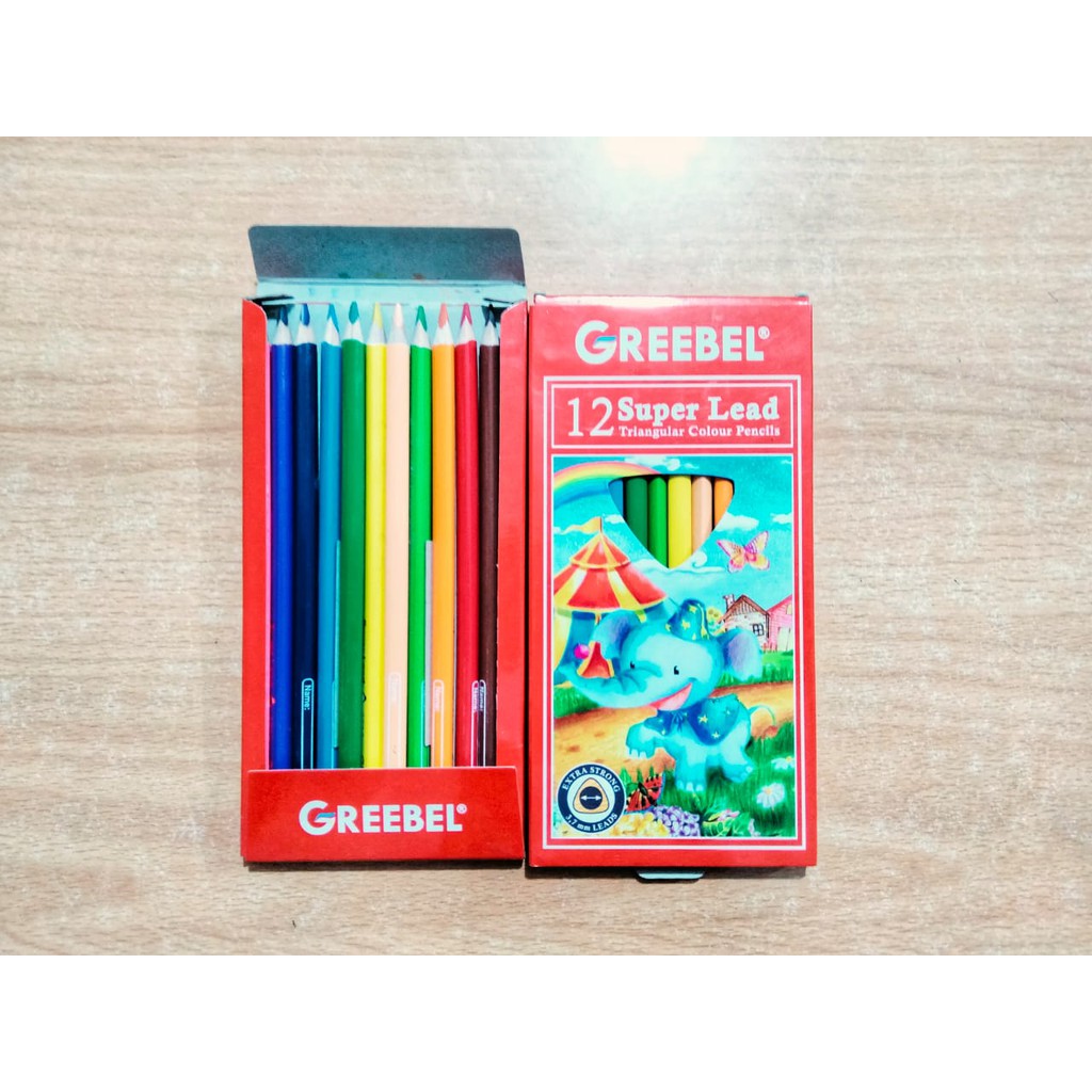 

Greebel Super Lead Trigular Colour Pencils isi 12 / Pensil warna Greebel 12 W