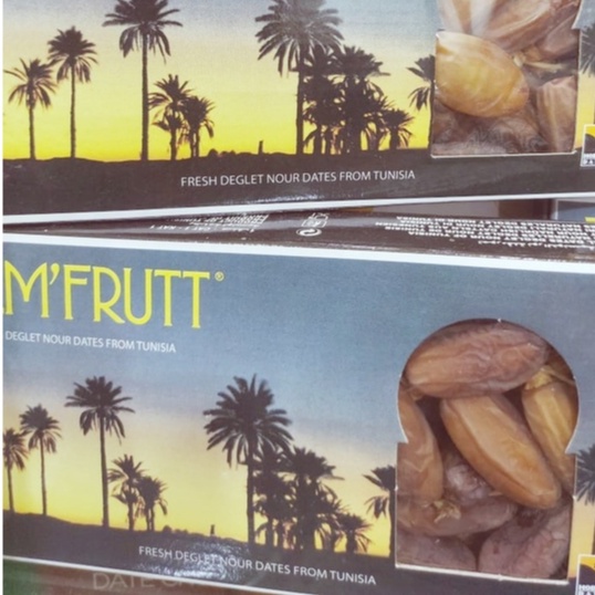 

kurma tangkai pal'frutt/palm fruit tangkai tunisia 500gr kemasan dus original /bpom