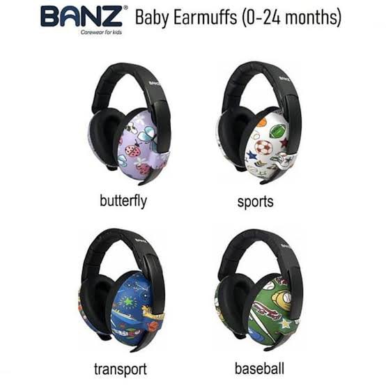 Banz baby earmuffs butterfly, sports,trasnport,baseball, graffiti, squiggle, geo , baseball