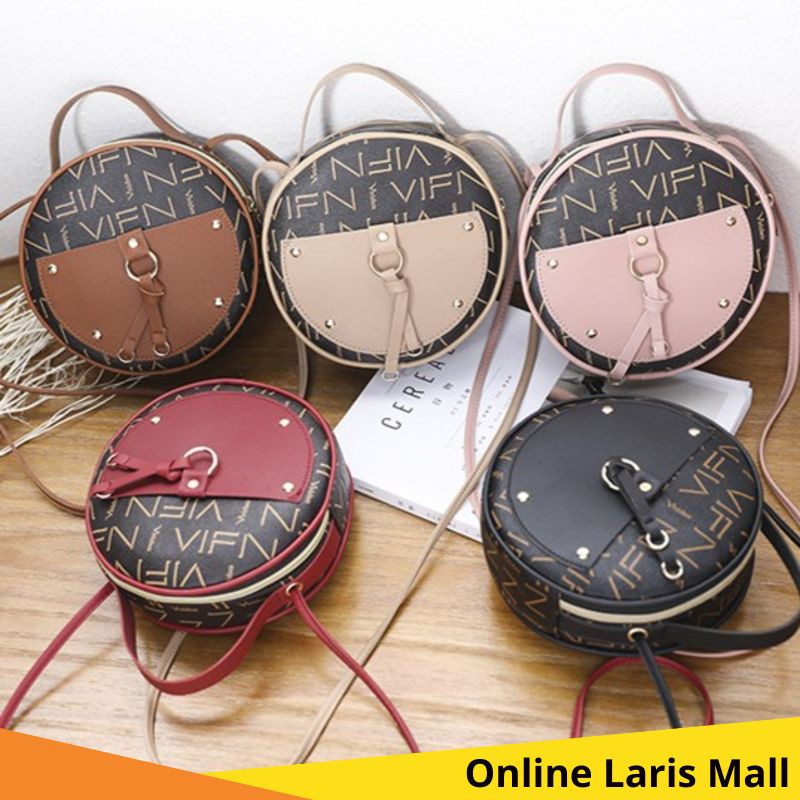 OLM - T410 TAS SELEMPANG WANITA BULAT / SLING BAG / TAS SELEMPANG / TAS CEWEK / TAS IMPORT BATAM