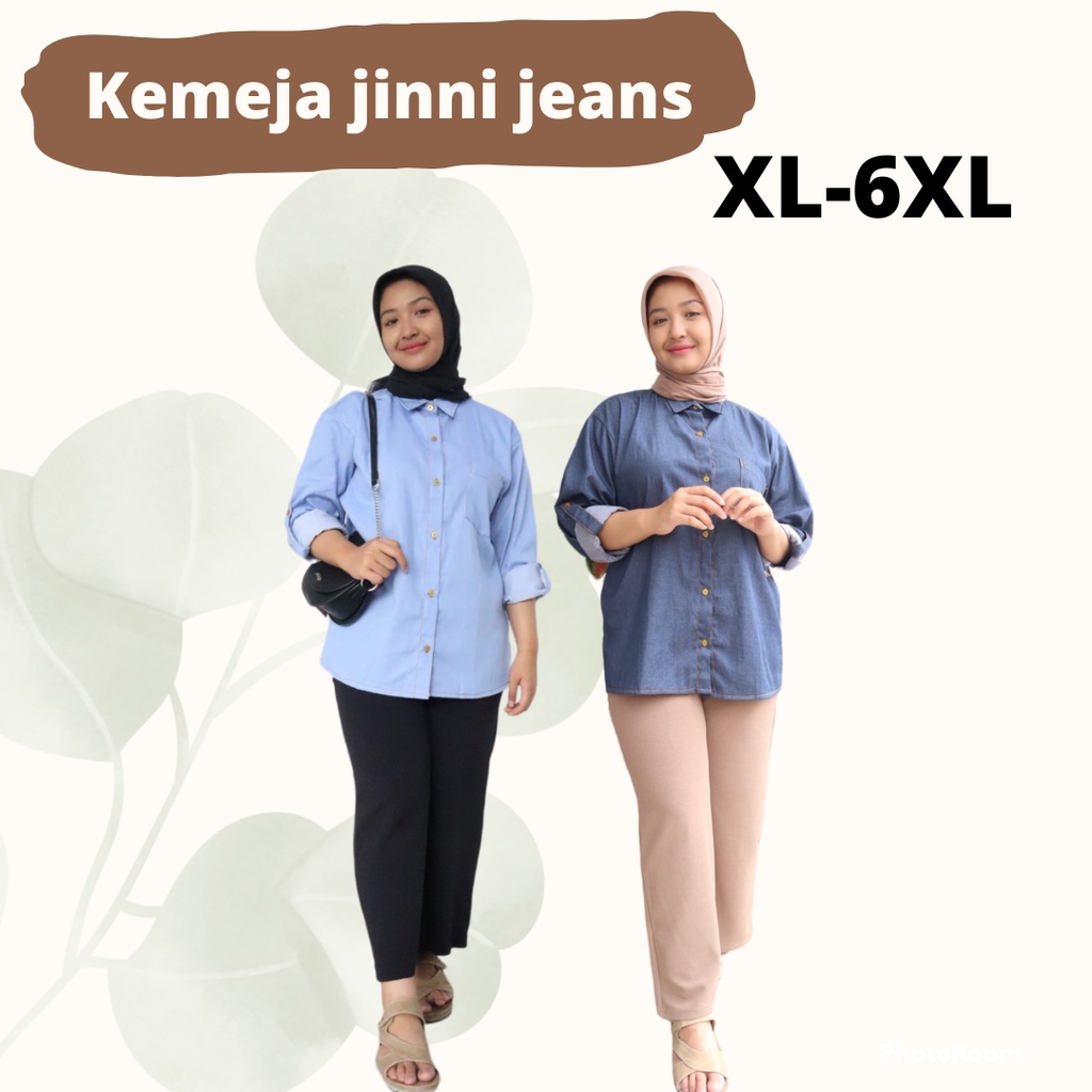 Kemeja Jeans Wanita Jumbo Original Kemeja Denim Wanita Bigsize Kemeja Levis Wanita Atasan Bigsize wa