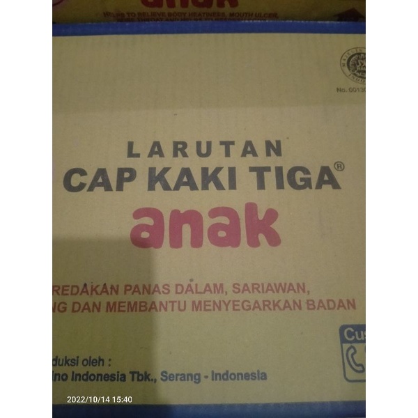 larutan kaleng anak kaki tiga 250ml, isi 24kaleng,perkarton.