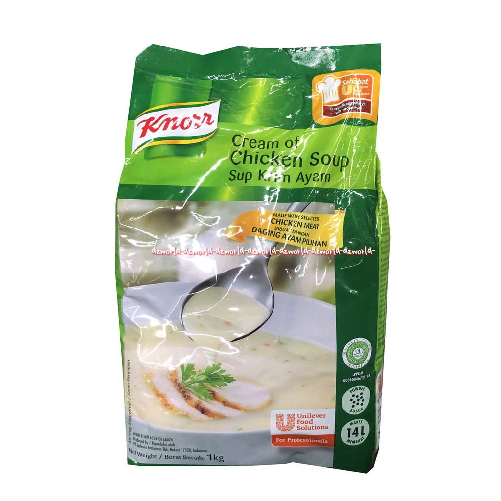 Knorr Cream of Chicken Soup 1kg Tepung Sup Krim Ayam Instan Refill Pouch Bubuk Powder Knor Membuat Krim Bubur Sup Ayam Instan