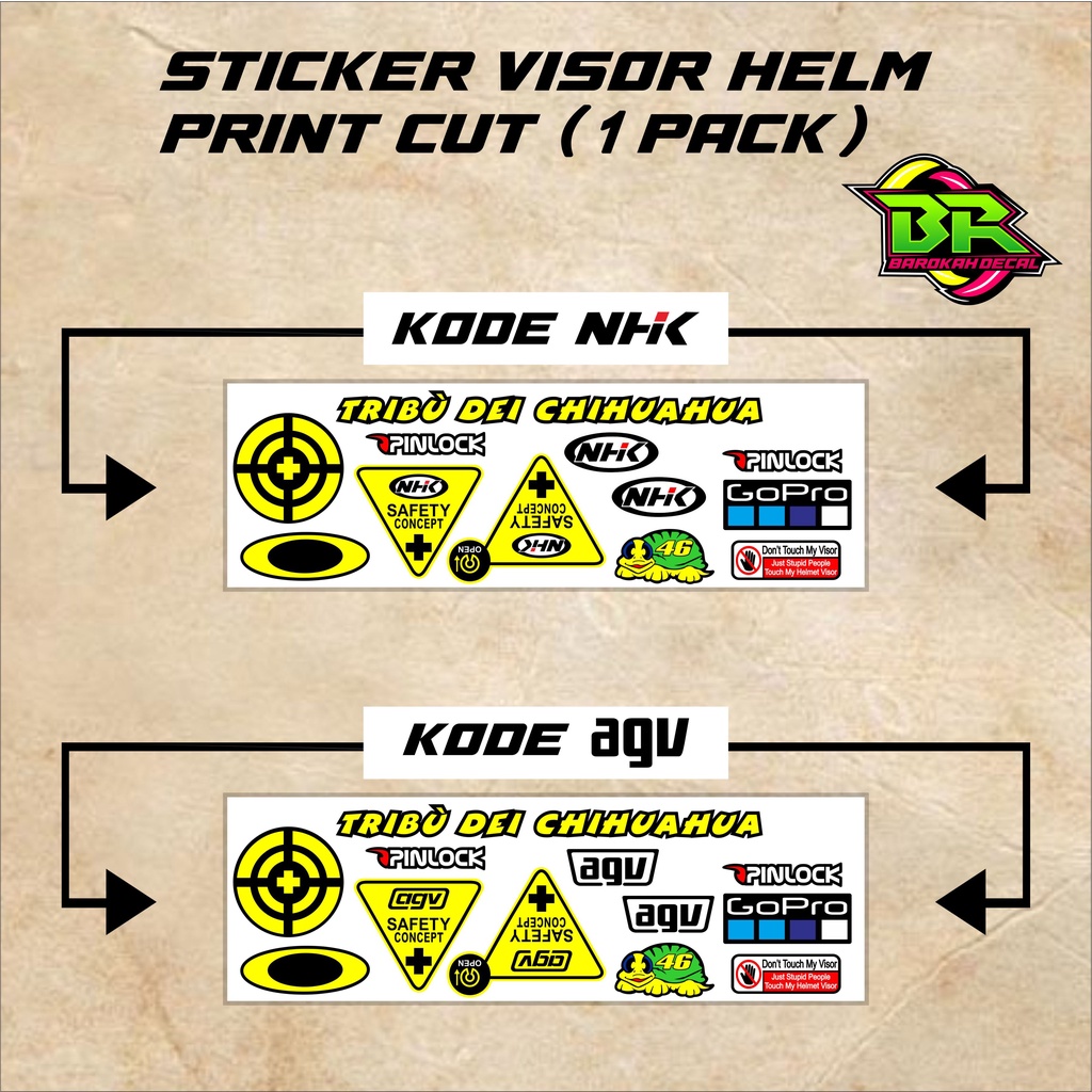 Sticker Visor Stiker Motor Print Cut