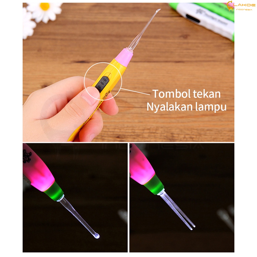 LAKOE Korek kuping LED / Ear pick lampu / pembersih telinga / korek kuping nyala