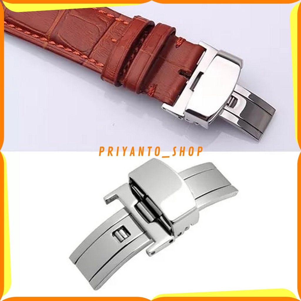 Buckle Claps Jam Tangan Butterfly Kupu-kupu Stainless Watch Buckle 18mm 20mm 22mm