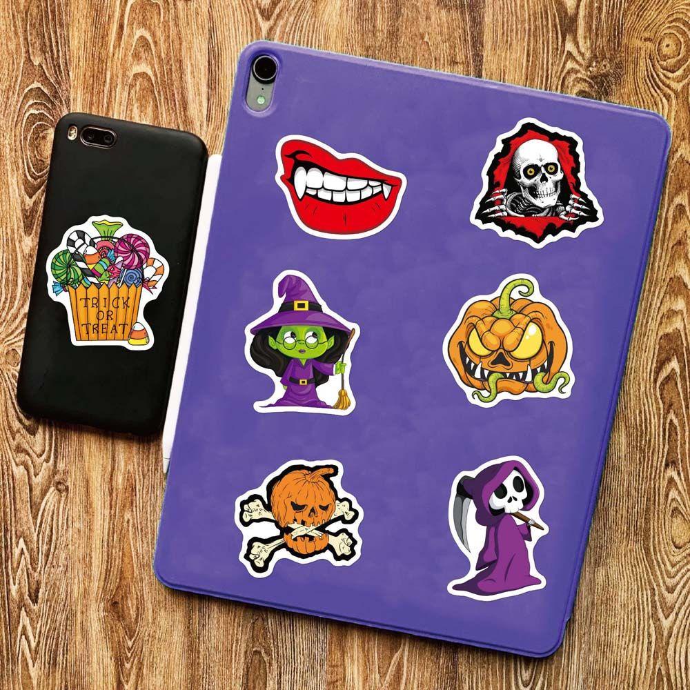 Lanfy Halloween Stiker Jurnal Notebook Hallowmas Labu Scrapbooking Akun Tangan Graffiti Stiker Dekoratif