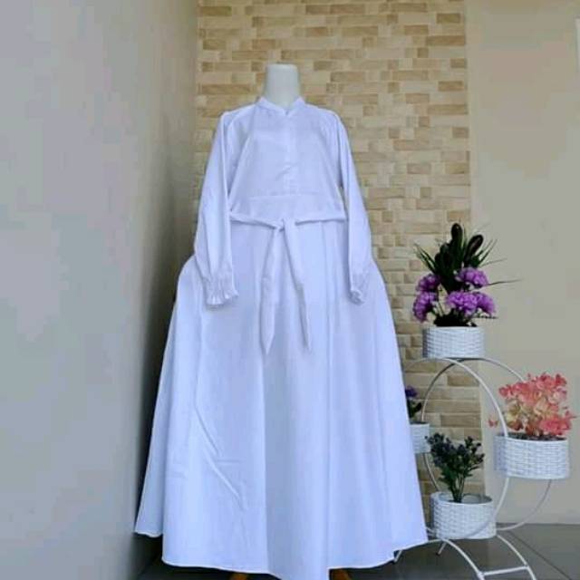 GAMIS TOYOBO PUTIH POLOS
