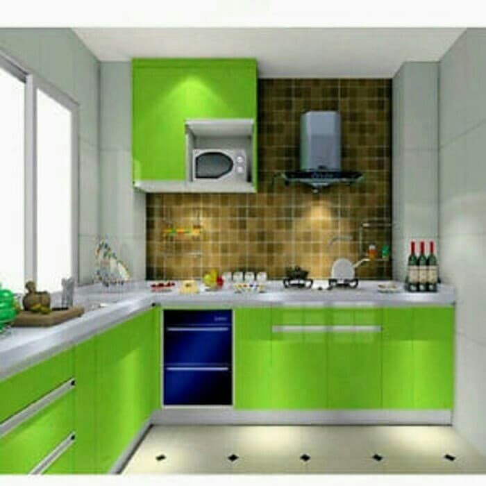 [GD] WALLPAPER PREMIUM GLOSSY GREEN HIJAU DINDING TEMBOK STICKER KITCHEN SET STIKER POLOS