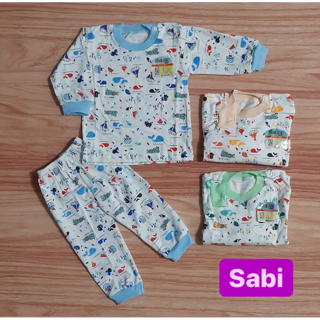 6 PCS | Setelan baju bayi  Lokal bandung bahan katun doubleknit