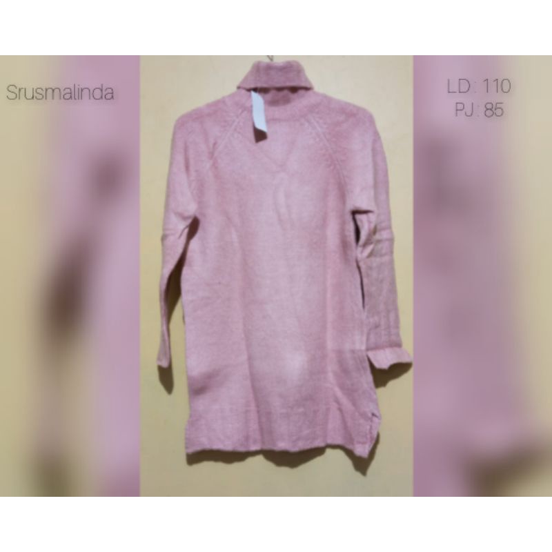 sweater, sweater tebal, sweater pink, baju tebal, rajutan tebal