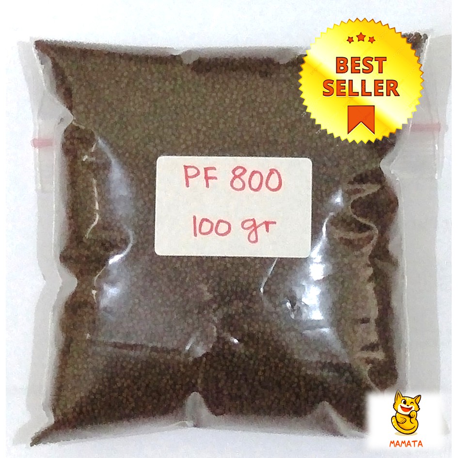 PELET  PF 800 PAKAN BIBIT LELE GURAME NILA GABUS CUPANG GUPY 100GR