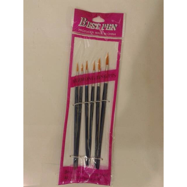 

Kuas Lukis Round Tip Set Isi 6 Best Pen