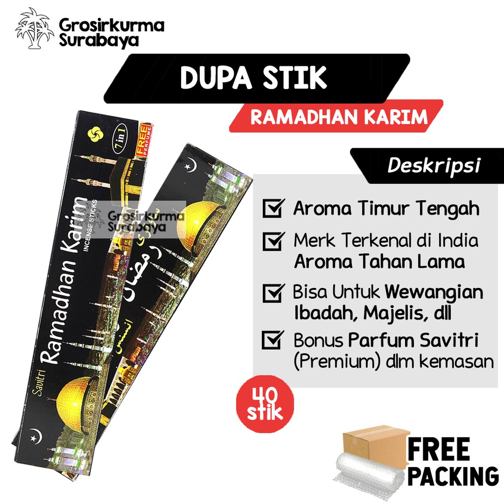 DUPA STIK RAMADHAN KARIM Premium Aroma Gaharu Kalimantan Miniatur Timur Tengah Untuk Pernikahan Hio