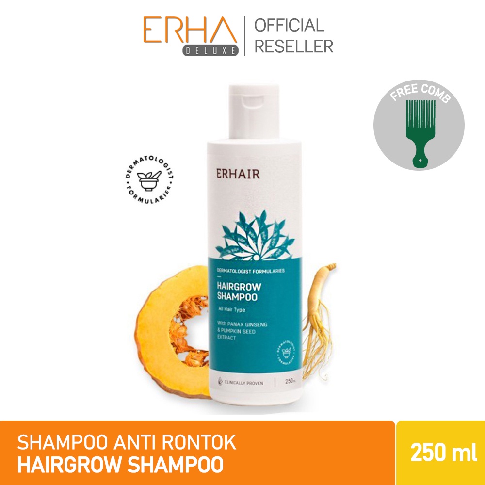 ERHAIR Shampoo Penumbuh Rambut Rontok ERHA Hairgrow 250 ml - Ekstrak Ginseng / Teruji Klinis BPOM