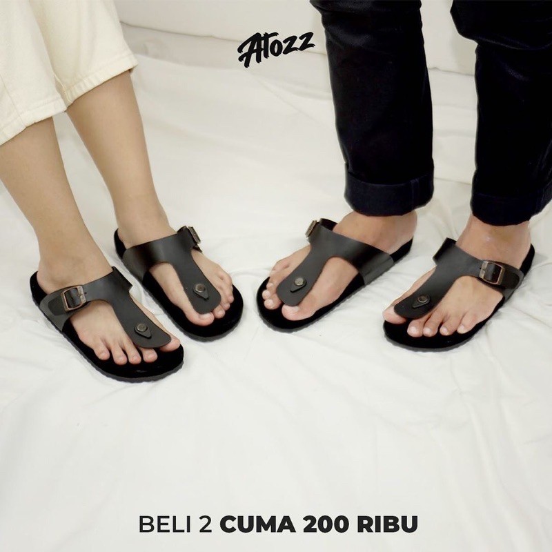 DENVER - BLACK  ( Sandal Unisex / Wanita &amp; Pria )