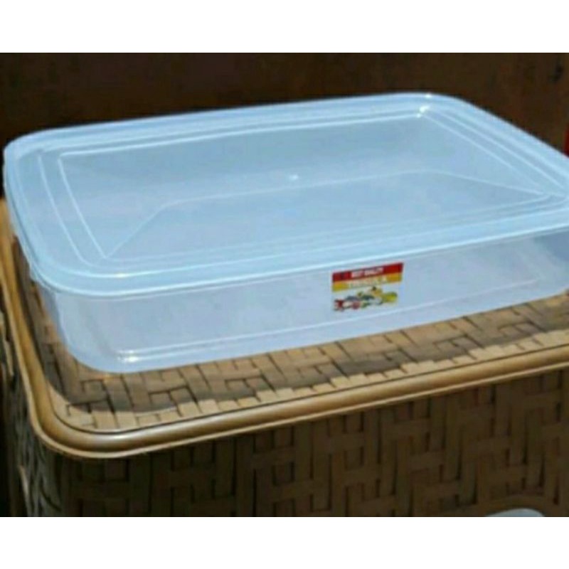 tempat kotak penyimpan makanan/ kotak tempat donat plastik trisula 2000 ml