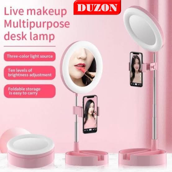 RINGLED G3 MIRROR KACA MAKEUP LIVE TIKTOK STREAMING FILL LIGHT FOLDING