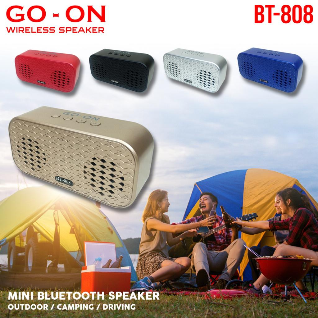 Speaker Bluetooth GO ON BT808 Wireless Portable Dual Subwofer High Quality Super Bass GO-ON BT 808