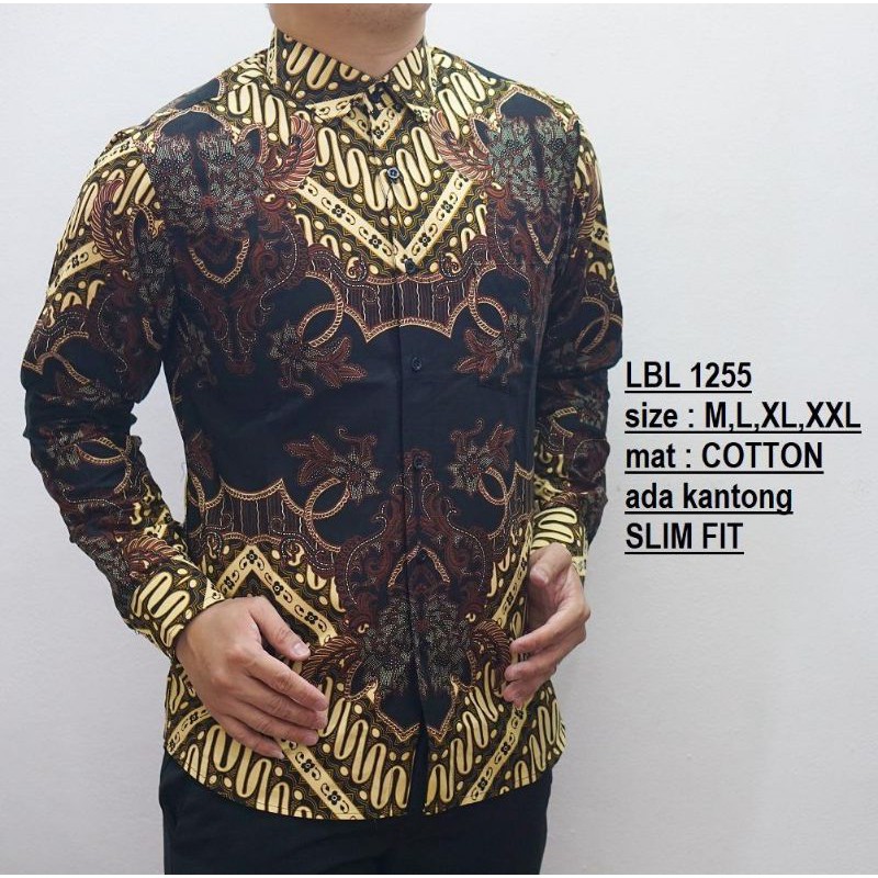 KEMEJA PRIA SLIMFIT BATIK ORIGINAL lbl 1255